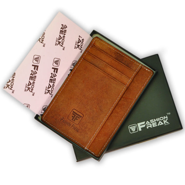 Fashion Freak slim wallet card holder for men brown