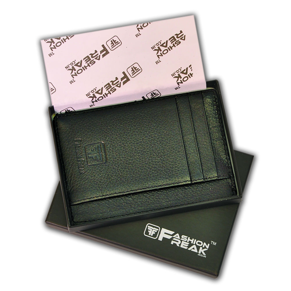Fashion Freak Leather Black Credit Card Holder – FashionFreakStore